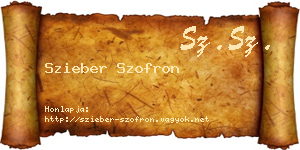 Szieber Szofron névjegykártya